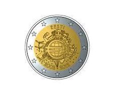 2 Euro Estonia EESTI commemorative rare 10 years in the Euro
