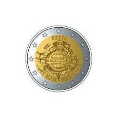 2 Euro Estonia EESTI commemorative rare 10 years in the Euro