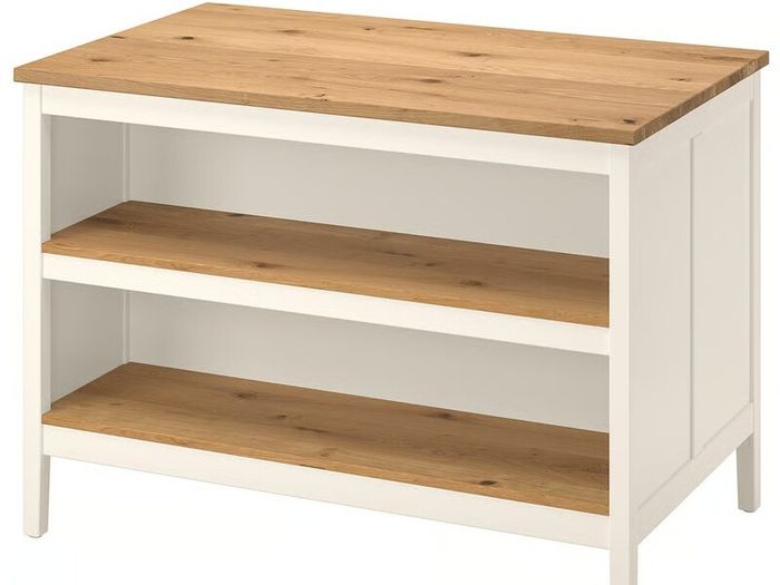 Kitchen island with 2 high chairs (leather)