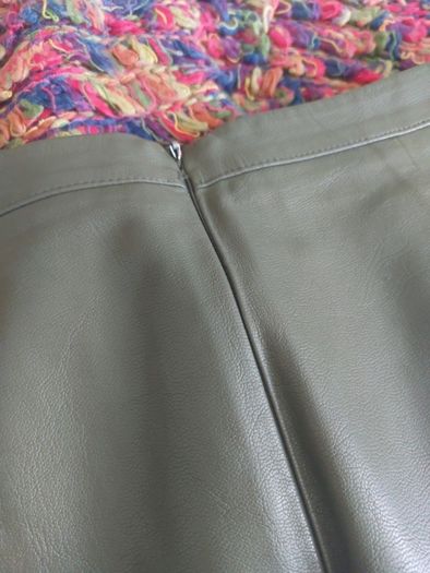 Green leather skirt