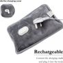 Rechargeable Electric Hot Water Bottle - Fast & Portable Heating for Hand & Body Warmers & Pain Relief, Hand Warmer with Soft Durable Grey Heating Pad Image 4