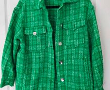Zara tweed overshirt jacket, green size S
