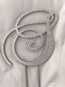 Genuine crystal 'S' Wedding cake topper
