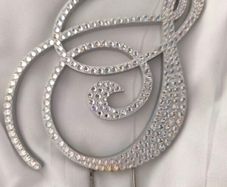 Genuine crystal 'S' Wedding cake topper