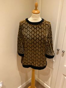 Monsoon black/gold occasion top size 12 - new