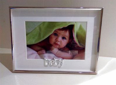 Silver Baby Photo Frame, 4" x 6"