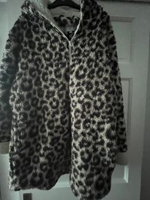 Animal Print Hooded Lounge Jacket