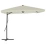 Outdoor Parasol with Steel Pole 250x250 cm Sand Image 4