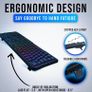 Chroma Gaming Keyboard UK Layout + Slim, Durable, Ergonomic, Quiet, Water Resistant, Silent Keys, USB + Wired Backlit Keyboard for Laptop PC Mac Gamer PS4 keyboard + NEW VERSION + Black  O5wt Image 5