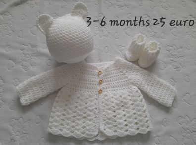 Handmade baby cardigan sets 3-6 months