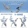 2-in-1 Folding Exercise Bike with 8-Level Magnetic Resistance, Arm Resistance Band, Pulse Sensor, Grey Image 5