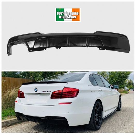 BMW 5 Series F10 Gloss Black Rear Diffuser Twin Exhaust M-Sport ONLY 10-16