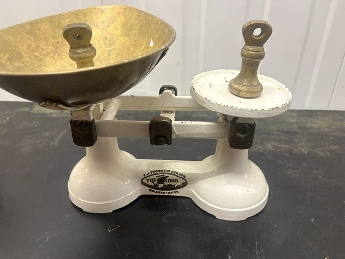 Vintage The Viking Balance Scales with Brass Bowl & Weights