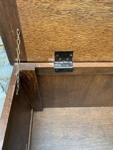 Antique Oak Blanket Box With Drawers.