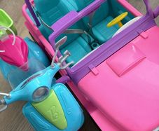 Barbie Car, moped and dolls