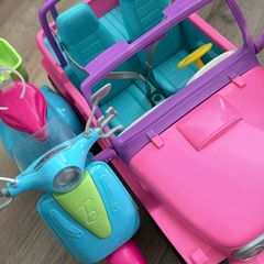 Barbie Car, moped and dolls