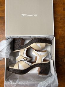 [new] Tamaris leather sandal - ivory, EU39