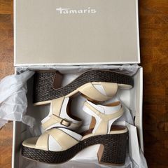 [new] Tamaris leather sandal - ivory, EU39