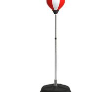 Adjustable Free-Standing Punching Bag with Gloves & Fillable Base, 43 x 43 x 126-144 cm (17 x 17 x 49.6-56.7 in),Red/White