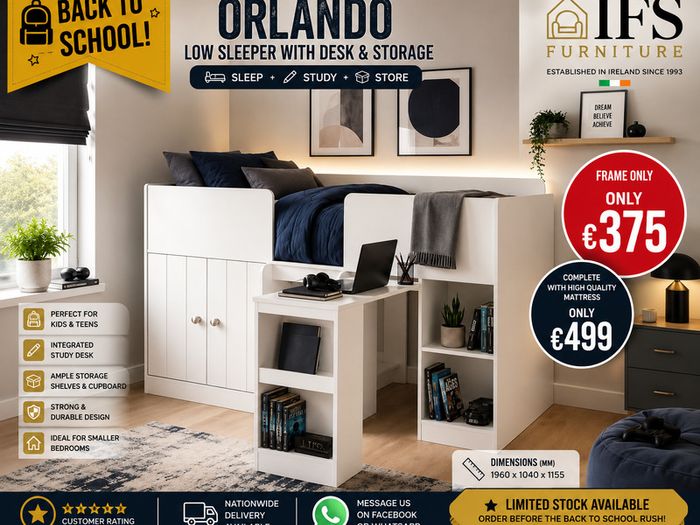 Low Sleeper with Desk & Storage