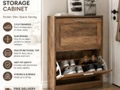Shoe Cabinet Shoe storage 2 flaps industrial style