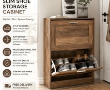 Shoe Cabinet Shoe storage 2 flaps industrial style