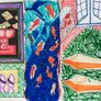 Original art original painting on paper mounted fish art fauvism contemporary Irish art Image 4