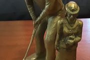 three vintage heavy brass item's, 2nd golfer added