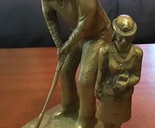 three vintage heavy brass item's, 2nd golfer added