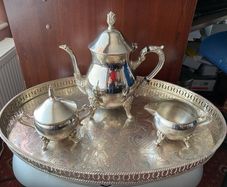 Milk jug & Sugar bowl on tray