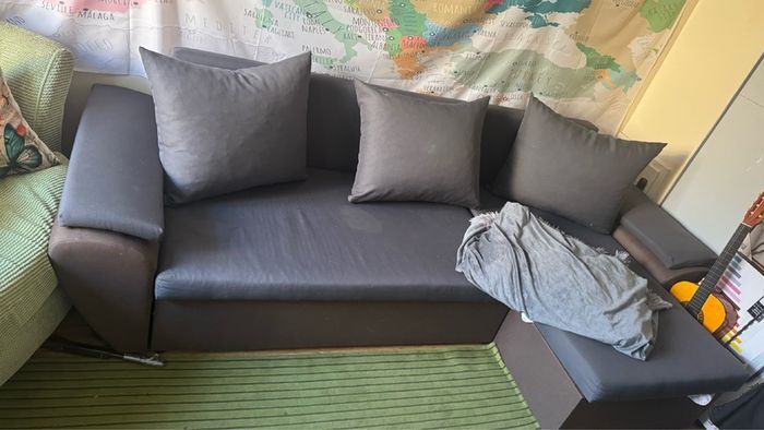 grey corner bed sofa