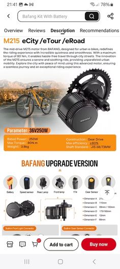 Bafang mid drive 36v 250w new kit and  24Amp  battery,  ebike kit