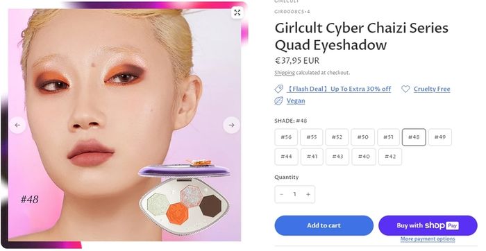 Girlcult C-Beauty Eyeshadow Palette of 4 Great Inventions in Shade 48 Play in the Garden