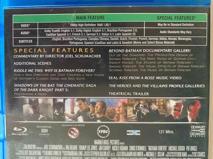 Batman Forever (DC Comics) [1995] Val Kilmer as Bruce Wayne / Batman, Tommy Lee Jones, Jim Carrey, Nicole Kidman & Chris O'Donnell [Blu-ray Movie]