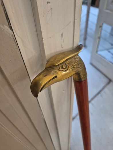 Vintage walking stick solid brass eagle head