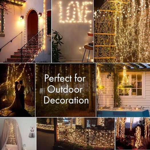 [2 Pack] Fairy String Lights, 120LED 12M/40Ft 8 Modes USB Plug in Powered Lights Waterproof Outdoor/Indoor Copper String Lights with Remote Timer for Bedroom, Party, Christmas