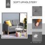 Modern Loveseat Sofa Button-Tufted Fabric Couch with Storage Chest Wood Legs (FREE POSTAGE) Image 4