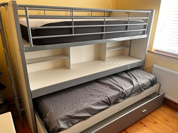 Bunk bed with pull-out desk