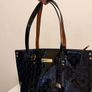 River Island Black Patent Tote Bag Image 3