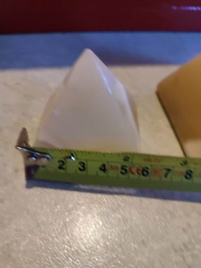 Lovely Set Of 2  Alabaster Pyramids As Paperweight Or Decorative Ornament.