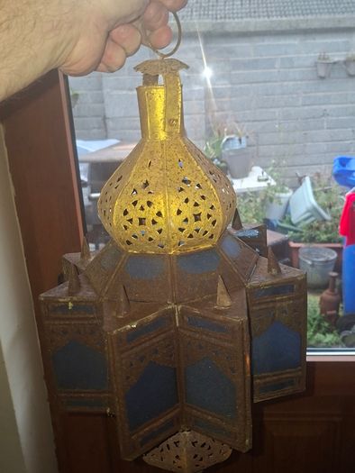 Vintage Large Moroccan, Moorish, or North African Hanging Lantern, Postage available or Collection