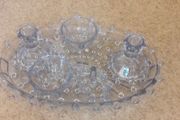 vintage glass dressing table set