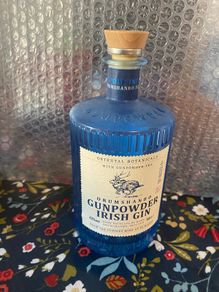 Drumshanbo Irish gin bottle- blue (empty)