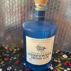 Drumshanbo Irish gin bottle- blue (empty)