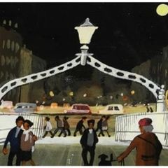 Original Art Ha'penny Bridge by Night Cupar Pilson