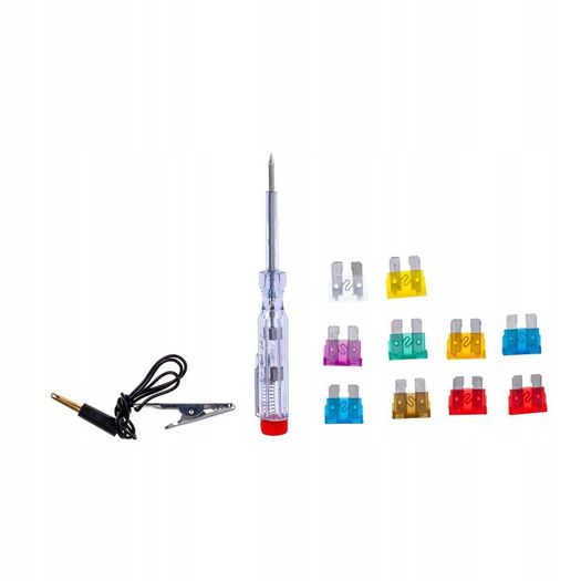 New 10x Car Fuse Kit Set Auto Plug + Screwdriver Voltage Tester Fuses #872