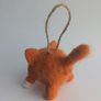 Handmade Woollen Red Cat Charm/ Xmas Decor Image 3