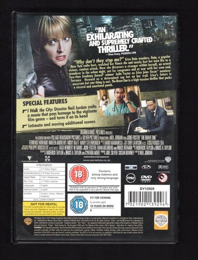 The Brave One DVD Movie staring Jodie Foster and Naveen Andrews