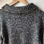 Aran Crafts Ireland Wool Sweater Men's Medium Grey Tweed Shawl Collar Fleck Image 8