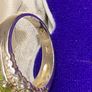 Sterling silver 925 ring with large roundish pale lime green stone Image 4